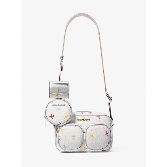 Michael Kors Medium Crossbody Bag Handbag Purse Messenger Shoulder optic white - Picture 2 of 6